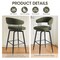 Set of 2/4 Modern Fabric/Leatherette Swivel Bar Stool with Tapered Black Metal Legs